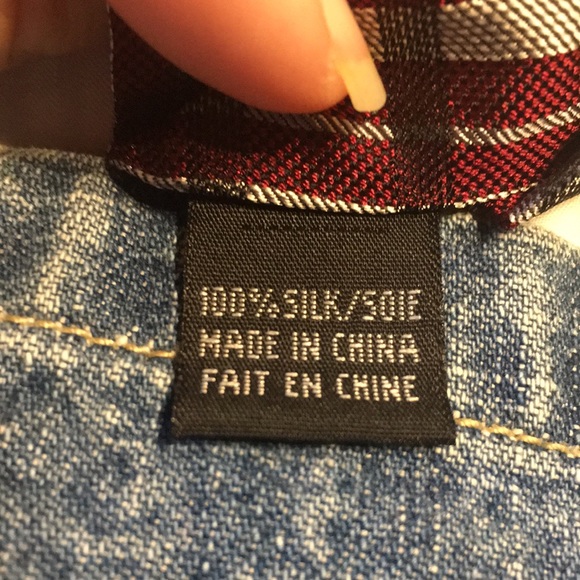 Jones New York - deep red, gray & black plaid 100% silk. Like New - Picture 8 of 8